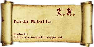 Karda Metella névjegykártya